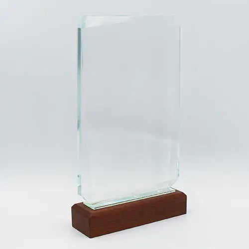 Crystal Award + Wooden Base